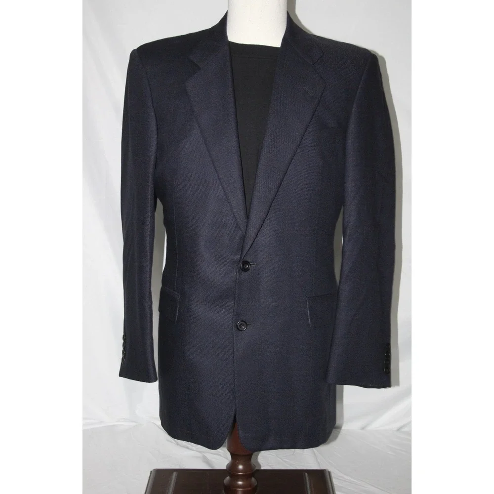 HICKEY FREEMAN Boardroom 40L Blue Wool Sport Coat USA Made 2 Button Blazer